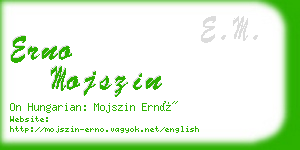 erno mojszin business card